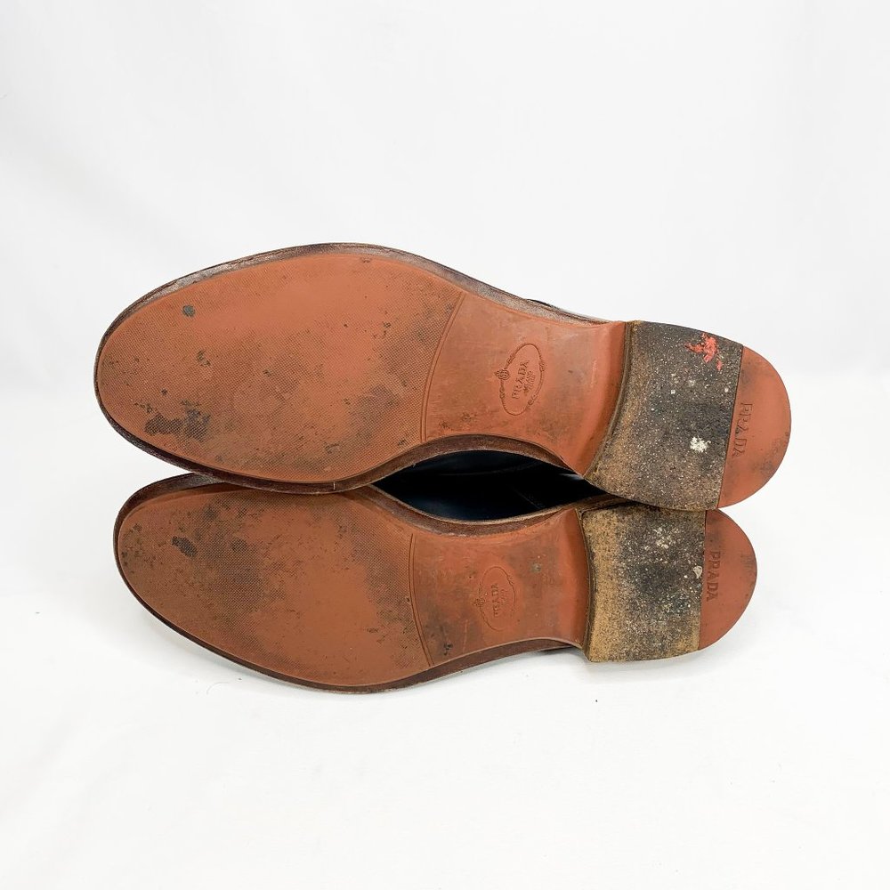 PRADA Men's Smooth Leather Plain Oxford Shoes - Picture 9 of 11